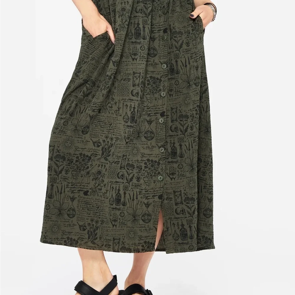 NWT Disturbia Taddea cotton side button up maxi skirt size 2 - Picture 1 of 5